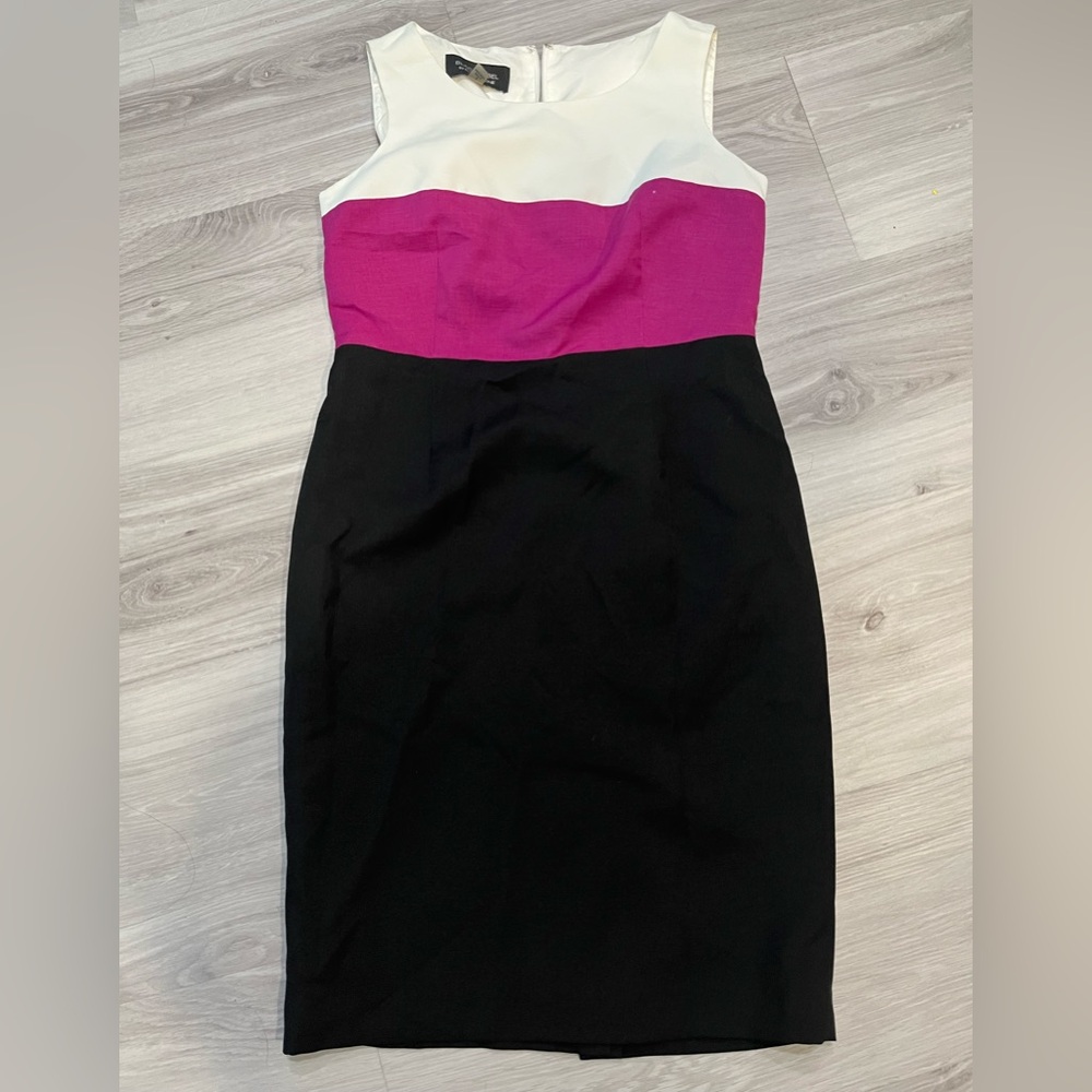 Evan Picone‎ Black, Pink, and White Midi Dress